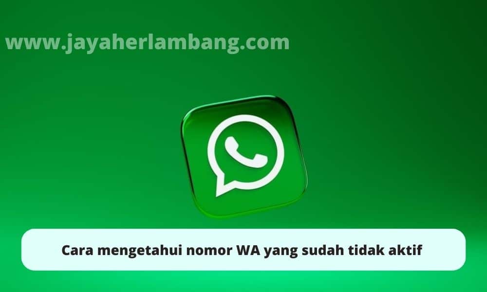 Cara mengetahui nomor WA yang sudah tidak aktif 