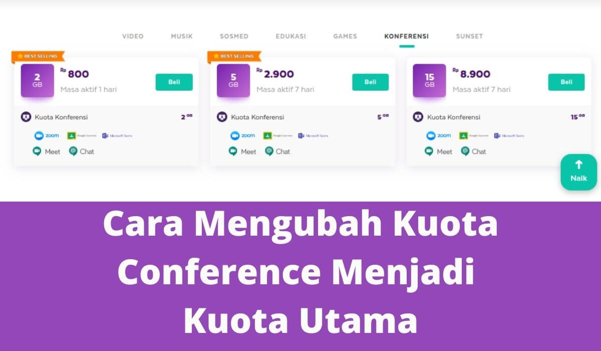 Cara mengubah kuota conference menjadi kuota utama 