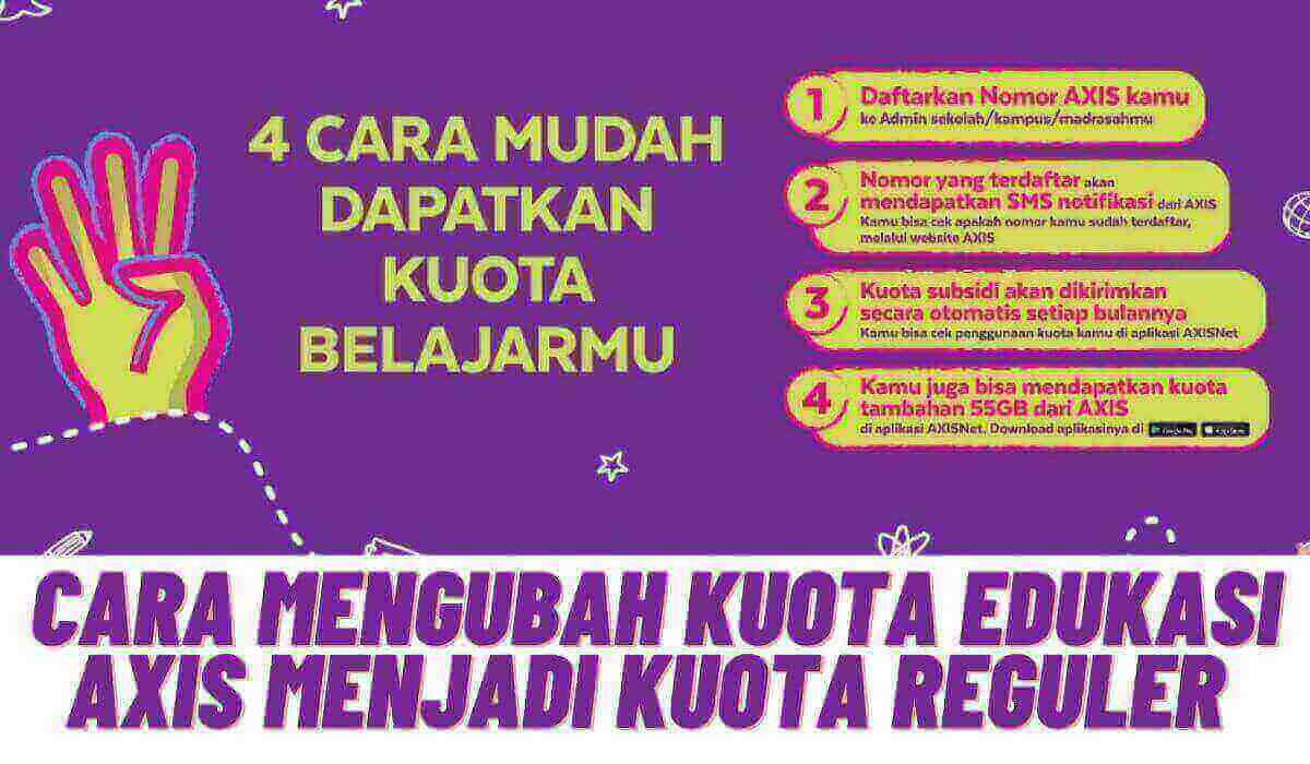 cara mengubah kuota edukasi axis menjadi kuota utama